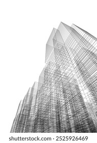 Abstract city architecture vector 3d illustration