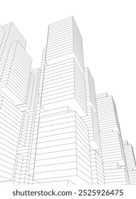 Abstract city architecture vector 3d illustration