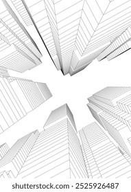 Abstract city architecture vector 3d illustration