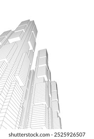 Ilustración 3D de Vector de arquitectura de ciudad Abstractas