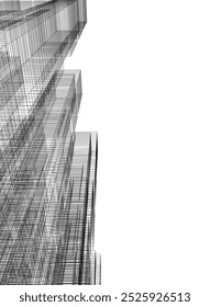 Abstract city architecture vector 3d illustration