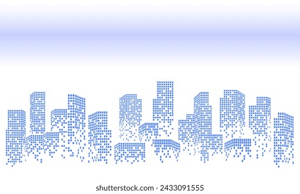 Abstract city background blue color grid style
