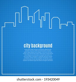 Abstract city background. Blueprint. Vector illustration
