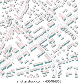 Abstract city background illustration without name. Isometric vector illustration