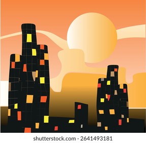 abstract city background silhouette of the city 