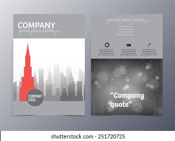 Abstract City Building Geometric Pattern Brochure Design Template Vector Mock Up For Use As Real Estate Company Anual Report, Poster,flyer