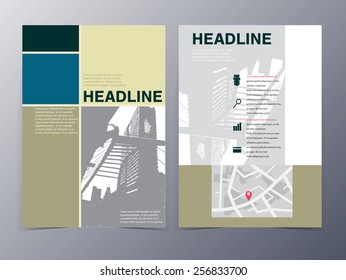 abstract city building geometric pattern brochure design template vector mock up for use as real estate company anual report, poster,flyer