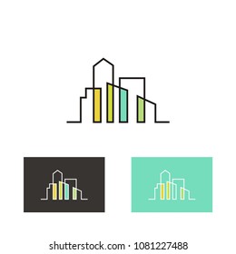 abstract city building logo