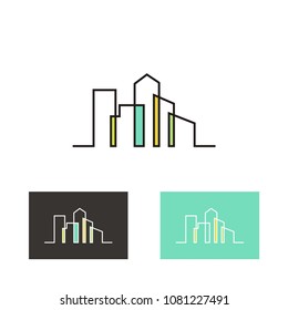 abstract city building logo