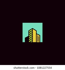 abstract city building logo