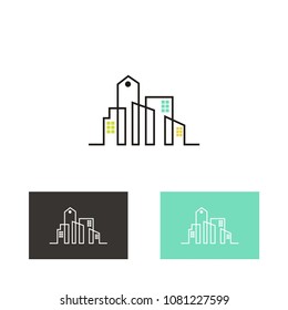 abstract city building logo