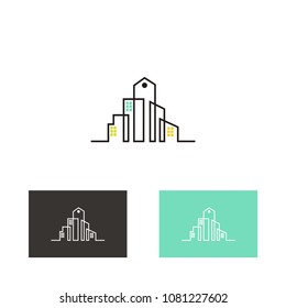 abstract city building logo