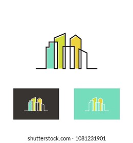 abstract city building logo