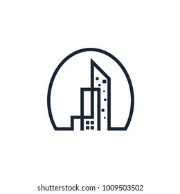 Abstract City Building Logo Design and Real Estate Symbol Logo Icons