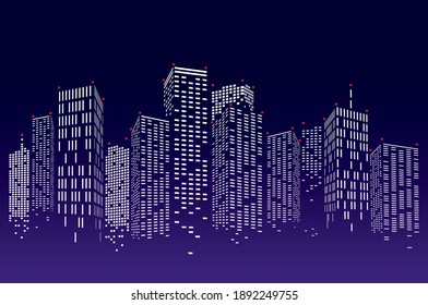 Abstract City Building Scene, vector illustration