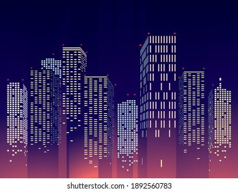 Abstract City Building Scene, vector illustration