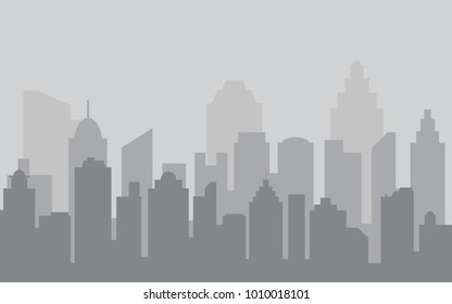 Abstract city building skyline. Buildings silhouette. Urban Landscape. Cityscape background in flat style. Modern city landscape.