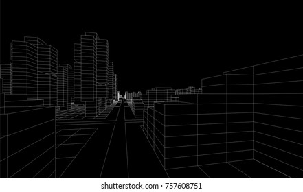 abstract city buildings 
