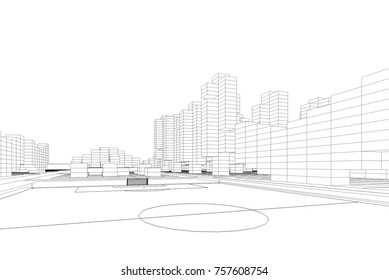 abstract city buildings 
