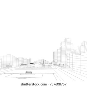 abstract city buildings 
