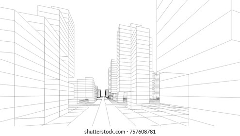 abstract city buildings 
