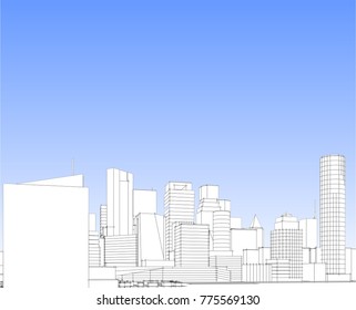 abstract city buildings