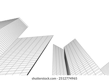 abstrakte Stadthäuser Vektor 3d Zeichnung