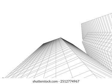 abstrakte Stadthäuser Vektor 3d Zeichnung