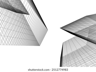 Edificios abstractos de la ciudad Vector 3D Dibujo