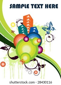 Abstract city card