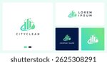 Abstract city cleaner logo design