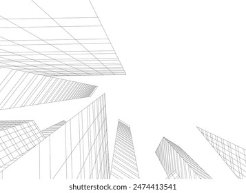 Abstract city drawing vector illustration