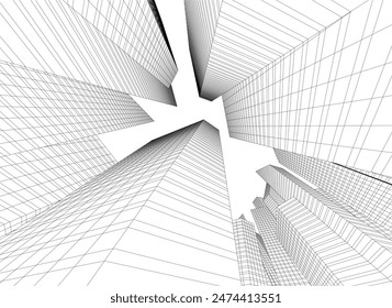 Abstractas ciudad dibujando Ilustración vectorial
