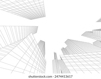 Abstractas ciudad dibujando Ilustración vectorial
