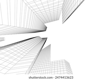 Abstrakte Stadt Zeichnen Vektorillustration