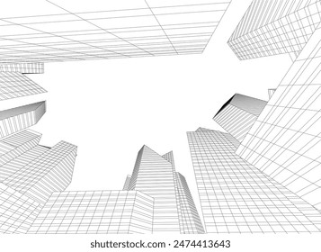 Abstractas ciudad dibujando Ilustración vectorial