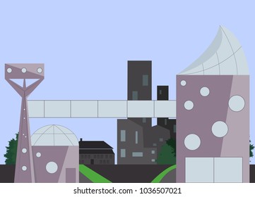 Abstract city of the future. Vector illustration