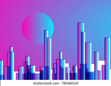 Abstract city gradient digital art vector background
