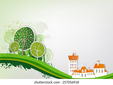 Abstract City illustration with trees