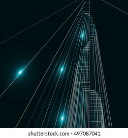 Abstract City Landscape background, dark art illustration. Graphic concept for your design 