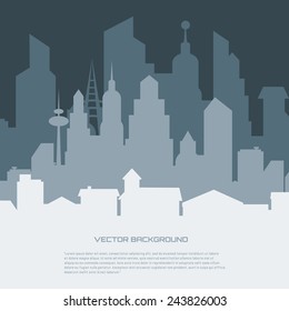 Abstract city landscape. Vector illustration.