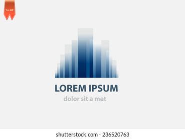 Abstract city logo for business. Modern idea building. Creative vector illustration.
