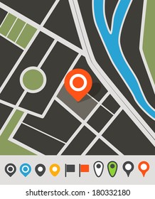 Resumen de la ilustración del mapa de la ciudad