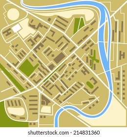 Ilustración del mapa de la ciudad abstracta