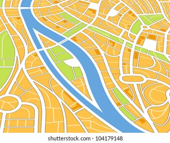 Abstract city map illustration in perspective