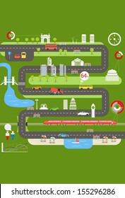 Abstract City Map With Infographic Elements