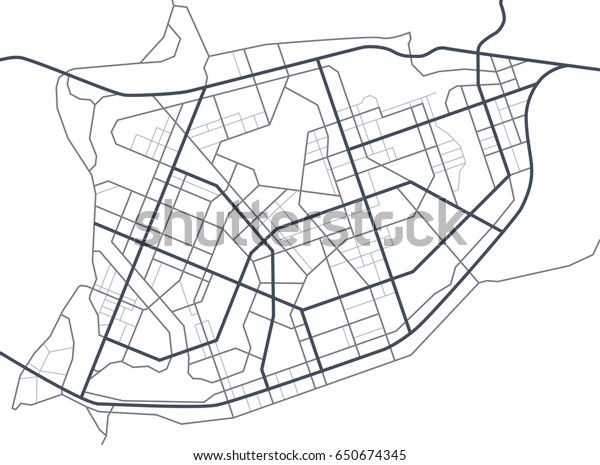 Abstract\
city map. Line scheme of roads. Town streets on the plan. Urban\
environment, architectural background.\
Vector