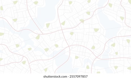 Abstract city map urban streets and road networks. Travel route planning and map navigation concepts. Flat vector illustration