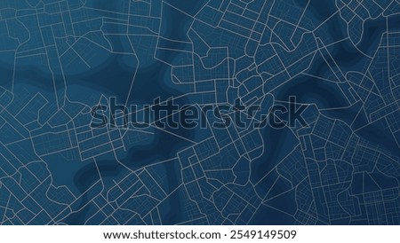 Abstract city map urban streets and road networks. Travel route planning and map navigation concepts. Flat vector illustration