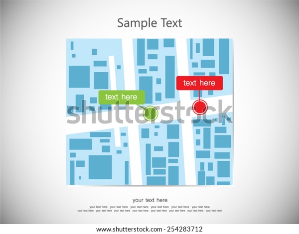 Abstract city map vector illustration road\
intersection in city and show\
coordinates